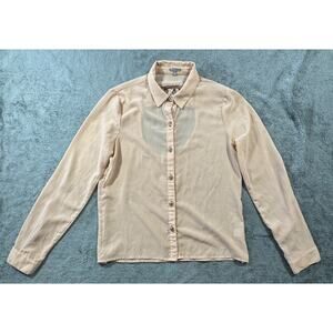 Charlotte Russe Sheer Blouse – Blush color – Cutout Back & Skull Buttons Small